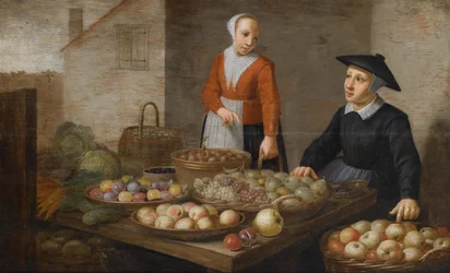 Market Scene with Two Fruit and Vegetable Sellers